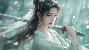 4K唯美古风侠女剑客