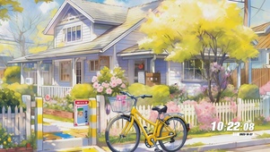 房屋树木景色