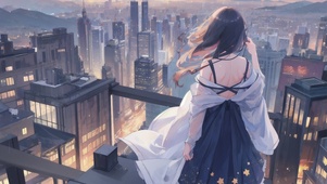 雨夜天台女孩