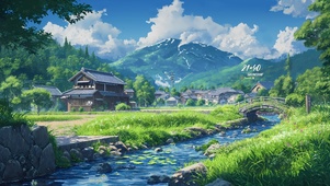 清新春天的乡村