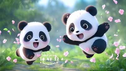雀跃的熊猫宝宝