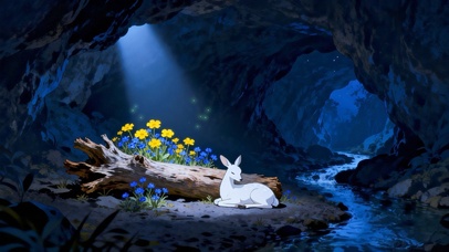 洞中休憩的白鹿