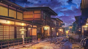 4K唯美治愈日系雨天动漫街道