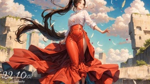 红裙少女