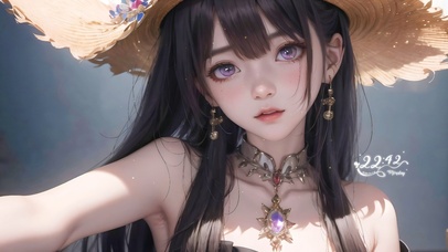 夏日草帽阳光女孩