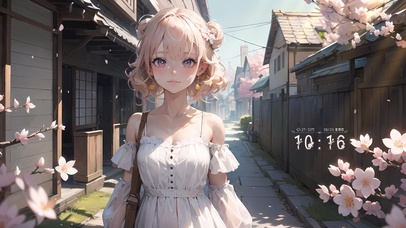 古式小巷樱花少女