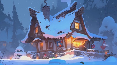 4K唯美治愈林中小木屋