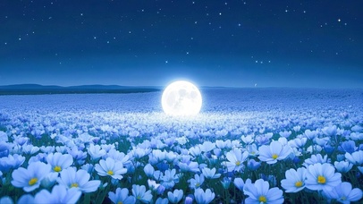 梦幻花田月亮