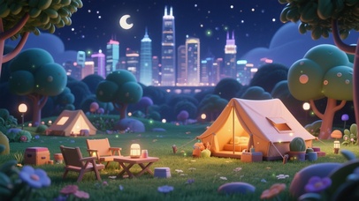 夏夜治愈氛围~星光下的露营