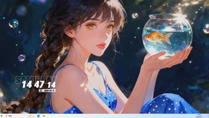 长发女孩桌面主题