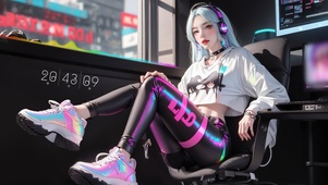 赛博朋克风电竞少女