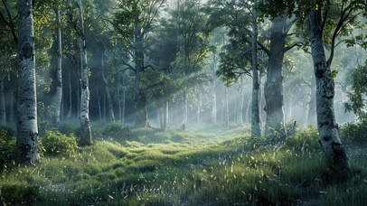 绿色护眼清晨的曙光