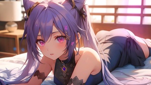 紫发猫咪少女