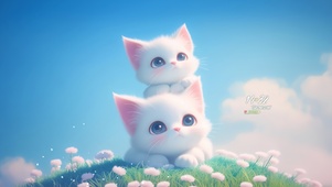 草地上小萌猫