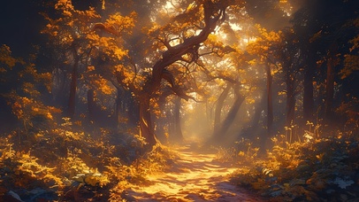 治愈秋日阳光枫林