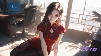 她的美丽像是一幅静谧的画