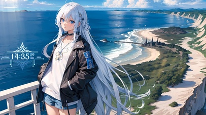 4k治愈海海边少女