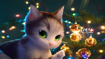 圣诞节猫咪