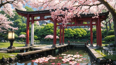 4K唯美治愈日式樱花庭院
