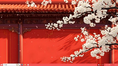 4K简约古风红墙梅花主题