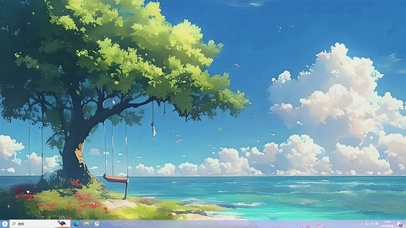 绿色护眼海边-桌面主题