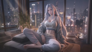 窗户边女孩