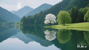 清新湖水