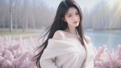 樱花露肩毛衣女王