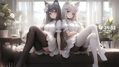 动漫狐耳双子萝莉