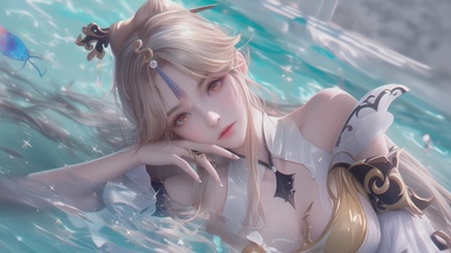 眨眼动态-水中女孩
