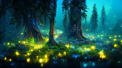 4K唯美荧光森林