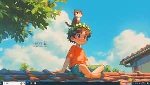 可爱猫咪男孩