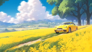 清新油菜花田