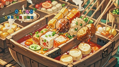 木格子里的关东煮