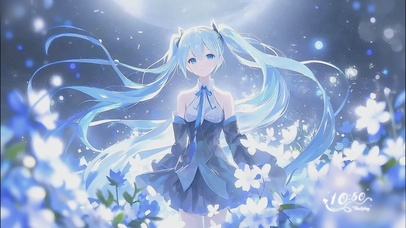 初音的梦幻星空花海