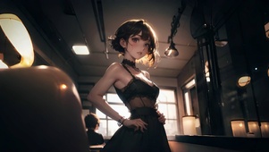 吊带裙美女