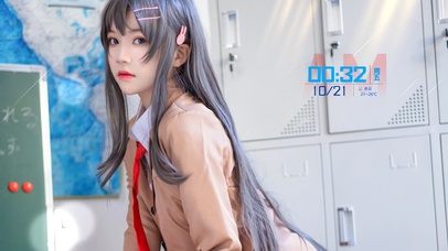 4K长发制服美女