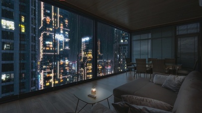 雨天在豪华公寓