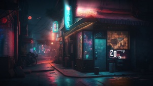 4k荧光街景