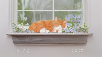 窗台午睡的小猫咪