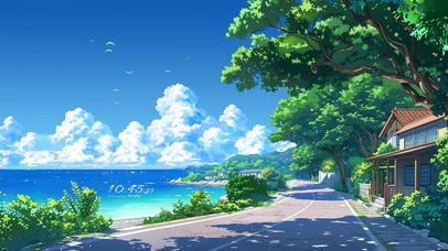 护眼海景公路乡村