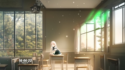 可爱阳光书桌少女