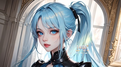 4K唯美宫殿蓝发少女