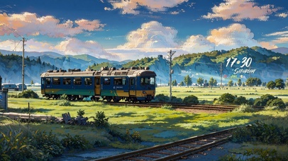 4K唯美治愈乡间火车