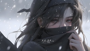 汉服蒙眼美女
