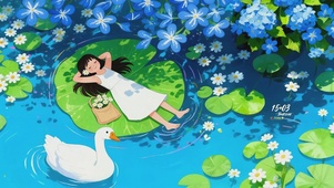 荷叶上的悠然时光