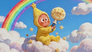 可爱治愈彩虹星愿