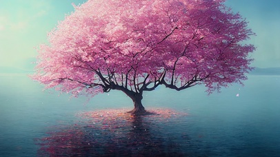 4K唯美治愈樱花湖景