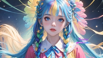 4k可爱炫彩少女