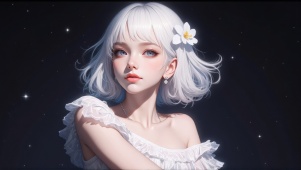 美丽白发女孩
